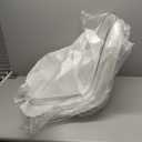 CangLong Clear Dining Chairs Set of 4, Modern Kitchen Acrylic Chairs with Transparent Seat, Plastic Accent Side Chair with Metal Legs, for Kitchen, Dining & Living Room, Ash Transparent