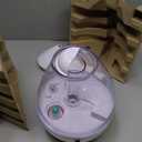 Crane White Teardrop Ultrasonic Cool Mist Humidifier, 1 Gallon Auto Shut-Off for Large Room, Baby Nursery, Bedroom Office, Clear & White (1 Gallon, Clear & White)