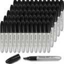 Jumo Permanent Markers, 60 Count Black, Chisel tip, Oil-Based Permanent Markers, Waterproof and Fade-Resistant, for Paper, Wood, Metal, Glass and More