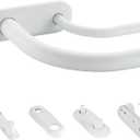 Double Curtain Rod for Windows 48 to 84 Inch,Adjustable Matte White Wrap Around Curtain Rod with Aluminum Double-deck Finials and Brackets,1"Front and 5/8" Back Blackout Curtain Rod