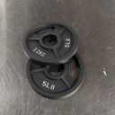 Signature Fitness 5Lb(Set of 2) Cast Iron Plate Weight Plate for Strength Training and Weightlifting, Olympic or Standard