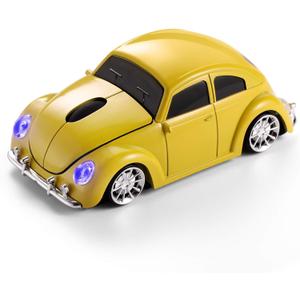 Certified Wireless Mouse Compatible with iOS Windows Android - Works with Computer, Laptop, Tablet, Mobile Phone - Universal Bluetooth/USB Receiver Connectivity (VW01, Lemon Yellow)