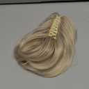 Ponytail Extension - 10" Short Claw Clip in Ponytail Hair Extensions Messy Bun Hair Piece Natural Soft Synthetic Straight Pony Tail Hair Pieces for Women - Pearl Blonde