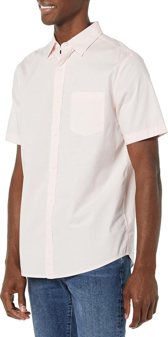 Amazon Essentials Short Sleeve Shirt for Men (X-Large, Pink)