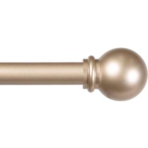 Kenney Chelsea Ball End Window Curtain Rod, Adjustable Curtain Rod for Windows 28 to 48 Inches, Extendable Curtain Rod Set, Soft Brass Gold