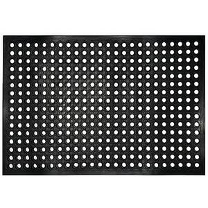 Nexboraque Anti Fatigue Rubber Floor Mats, 24 x 36 Inch Non-Slip Restaurant Mat Door Mat Drainage Mat for Indoor Outdoor Wet Area, Pool Entry, Garden - Black