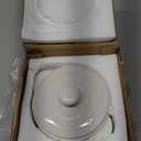 ONTUBE Ceramic Bacon Grease Container Keeper with Strainer, Frying Oil Storage Can, White