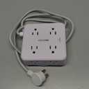 6 Ft Surge Protector Power Strip - 8 Widely Outlets with 4 USB Ports, 3 Side Outlet Extender with 6 Feet Extension Cord, Flat Plug, Wall Mount, Desk USB Charging Station, ETL,White