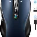 Bluetooth Wireless Mouse for Laptop,USB+BT×2,USBC Charging,Quiet Multi Device Mouse,Metal 4Way Super Scrolling,± 3200 DPI,10 Button,Plug&Play,Ergo Computer Cordless Mice,for iPad/Tablet/Mac/PC/Phone