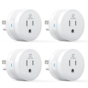 EIGHTREE 15A Smart Plug, Wi-Fi & Bluetooth Smart Outlet for High-Power Home Appliances, Works with Alexa & Google Home, Easy Setup, Timer & Remote Control, FCC & ETL Certified, 2.4GHz Wi-Fi Only
