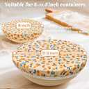 OHIYO Reusable Beeswax Bowl Covers (2 Large), Elastic Cotton Cloth Sourdough Bread Cover, 12 inch Reusable Bowl Caps for Bread Proofing Baskets and Large Mixing Containers
