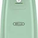 BELLA Electric Can Opener and Knife Sharpener, Multifunctional Jar and Bottle Opener with Removable Cutting Lever and Cord Storage, Stainless Steel Blade, Sage