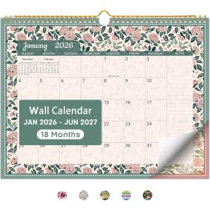 7 x 2026 Calendar, Rustic Botanical 2026 Wall Calendar Starts from January 2026, 11.5" x 14.7", Monthly Wall Planner Hanging with Premium Paper, Ideal for Office or Home, Giftable Present