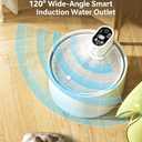 Cordless Ceramic Cat Water Fountain 78oz/2.3L with 7 Filter Automatic Super Silent Intelligent Sensor Cordless Pet Drinking Dispenser 4000mAh Battery Dog Water Bowl Dispenser - for Pets (Pink)