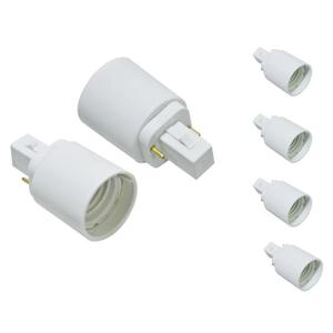 LIFE - Bulb Adapter, G24d (2 Pin) to E27, White, Polybutylene Terephthalate, 5 Pieces