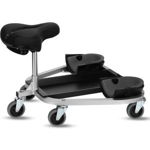 Kneeling Sitting Creeper with 3" Casters, Supports 400 lbs, Black