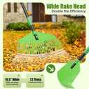 Plastic Leaf Rake with Adjustable 65'' Handle - Lightweight Outdoor Yard Rakes for Leaves,Grass & Pine Needle,Mulch,Gentle On Lawn Garden - Easy to Use for Women,Seniors & Kids