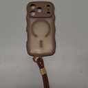 Magnetic for iPhone 17 Pro Case, Cute Wavy [Full Camera Protection] [Fit for MagSafe], 1X Screen Protector+1X Wrist Strap, Trendy Translucent Matte Women Girly Phone Case for iPhone 17 Pro 6.3", Brown