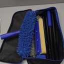 Wontolf 4-in-1 Squeegee for Window Cleaning Kit with Storage Bag, 79'' Squeegee Window Cleaner Tool with Extension Pole, Rotatable Window Washing Equipment for Home, Outdoor Windows, Glass, Shower (Blue)