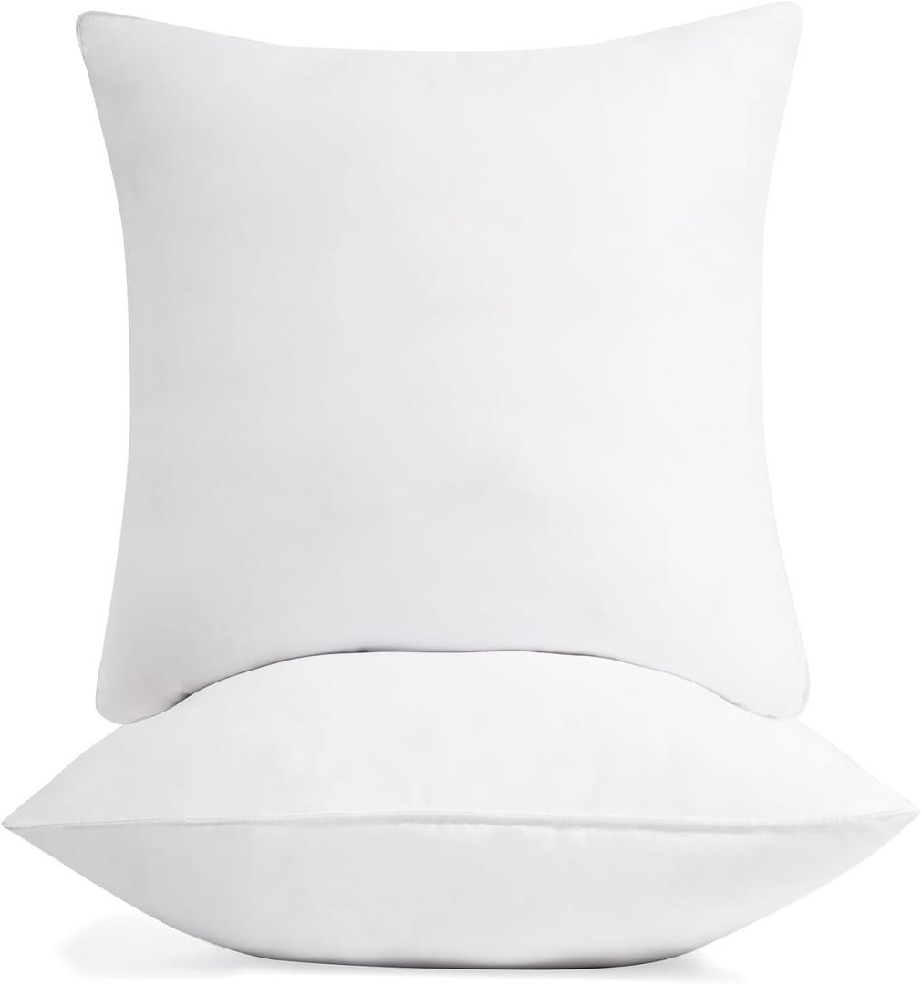 Deconovo 2-Pack Outdoor Premium Pillow Inserts 26x26 Inch, Plush, Supportive & Soft | Square Cushion Fillers for Sofa, Bed & Couch | Machine Washable, Hypoallergenic & Durable