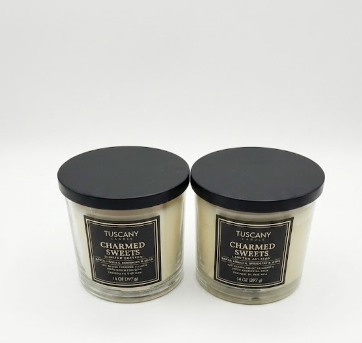 Tuscany Candle Vanilla Charmed Sweets Limited Edition Baked Vanilla, Sprinkles& Icing 2Pc