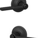Schlage F40 LAT 622 COH Latitude Door Lever with Cohen Trim, Bed & Bath Privacy Lock, Matte Black