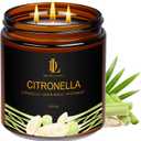 Citronella Candles Outdoor, Large 3 Wick 12oz Scented Candles up to 60 Hours Burning, Natural Citronella Soy Wax Candle for Summer Outside Camping Patio Picnic Garden