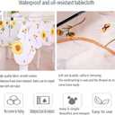 Round Thickened Printed Tablecloth - Stain-Resistant and Waterproof Polyester Picnic Tablecloth for Kitchen, Office and Outdoor Use, 60x60 Inch - (Yellow Sunflower A)