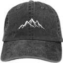 Mountain Hats for Men Black Baseball Cap Women Vintage Adjustable Dad Hat Funny Trucker Hat Summer (Gray)