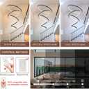 5 Ring Modern LED Chandelier Dimmable Black High Ceiling Chandeliers for Foyer, LED Contemporary Large Pendant Lighting with Remote Control Circular for Living Room Staircase, 3000K-6500K