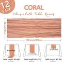 12 Pack Coral Cheesecloth Table Runner 10Ft Spring Gauze Cheese Cloth Table Runner 35x120 Inch Boho Sheer Rustic Fabric for Holiday Party Decor Baby Shower Wedding Decorations