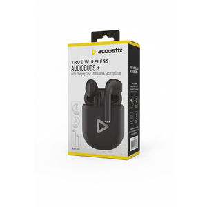 Acoustix AudioBuds+ True Wireless Earbuds with Charging Case - Black