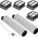 2+4 Pack iFloor 3/ S3 Brush Roller and HEPA Filter Set Compatible with Tineco iFloor 3/ Floor One S3 Cordless Vacuum Cleaner, 2 Pack Brush Rollers + 4 Pack Vacuum HEPA Filters
