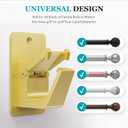 Adhesive No Drill Curtain Rod Brackets - Heavy Duty 30LB Holders for Bathroom Bedroom Kitchen, Universal Damage-Free Window Rod Hooks with Nail-Free Installation (8PC Gold)