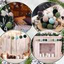 Hoolerry 12 Pcs 2.95 Inch Large Neutral Christmas Crochet Ornaments Balls Knitted Xmas Rustic Tree Hanging Ornaments Cream Brown Green Baubles Boho Handmade Decor for Xmas Tree Rustic Vintage Decor