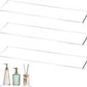 Leinuosen 3 Pcs Clear Medicine Shelves 13 Inch Acrylic Medicine Cabinet Replacement Shelves Suitable for Bathroom Living Room Kitchen Wall Mounted and Hanging Cabinet