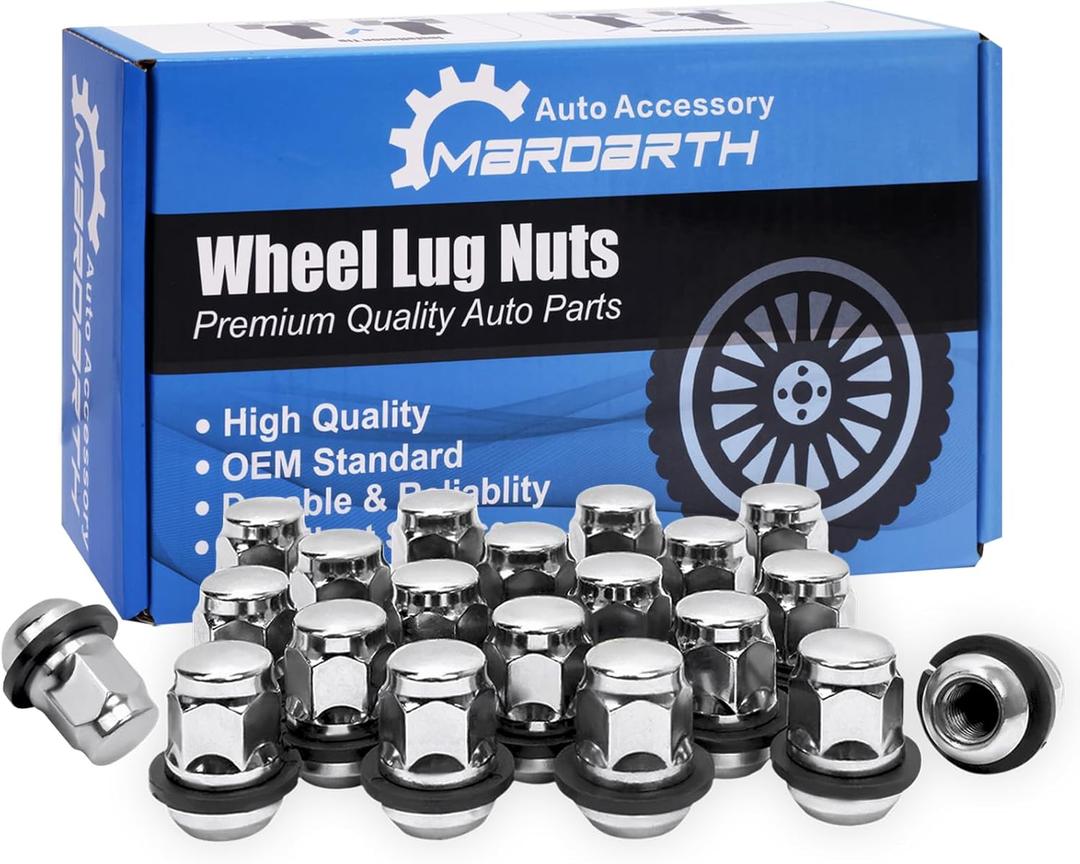 Set of 20, 12x1.5 Radius Lug Nuts with OE Style Washer Compatible with Honda Accord Civic S2000 CRZ DX LX EX