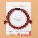 Healing Crystal Bracelet for Women 8mm Natural Stone Crystal Beaded Bracelets Adjustable Handmade Gemstone Bracelet Healing Jewelry Mother's Day Gifts for Women