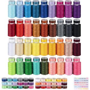 ilauke 72pcs Sewing Thread Bobbins Kit, 36 Colors 550 Yard Thread for Sewing Matched 50 Yard Prewound Bobbins, Polyester Threads for Machine Home Hand Crafting 72 pieces (Excluding Accessories)
