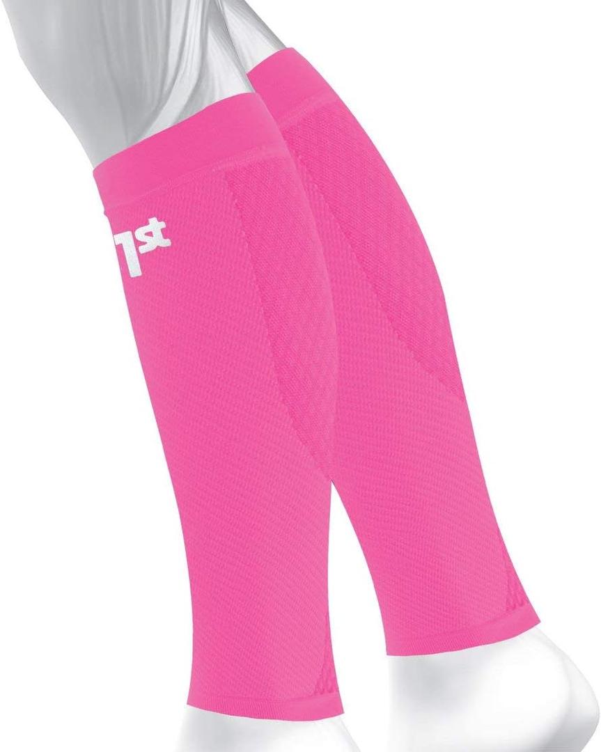 OS1st Calf Compression Sleeves for Men & Women relieves shin splints, leg fatigue and reduces recovery time (Small, Pink)