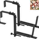 Y&M 2 Pcs Deck Railing Adjustable Planter Box Brackets (6 to 12.5 in), Universal Window Box Brackets, Heavy Duty Iron Flower Box Wall Mounting Hooks for Balcony, Fences, Patio, and Garden - Black