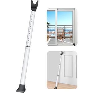 AceMining Upgraded Door Security Bar & Sliding Patio Bar, Heavy Duty Stoppers Adjustable Jammer for Home, Apartment, Travel (1 Pack,White)