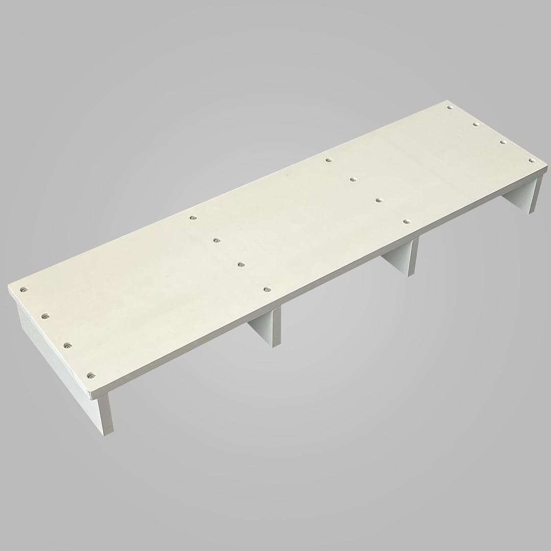 White 4.6" Height Wood One Step Stool for High Bed, ketchen, Adult Elderly