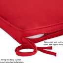 Sunbrella 17 in. Square Outdoor Corded Chair Pad, Canvas Jockey Red