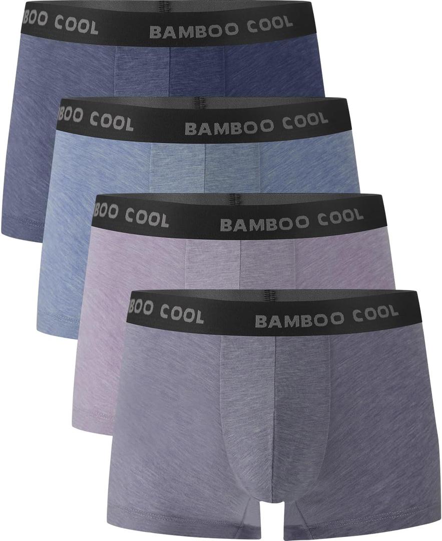BAMBOO COOL Men's Ultra Breathable Underwear,No Riding Up Boxer Briefs with ComfortFlexible Waistband,Multipack (M)