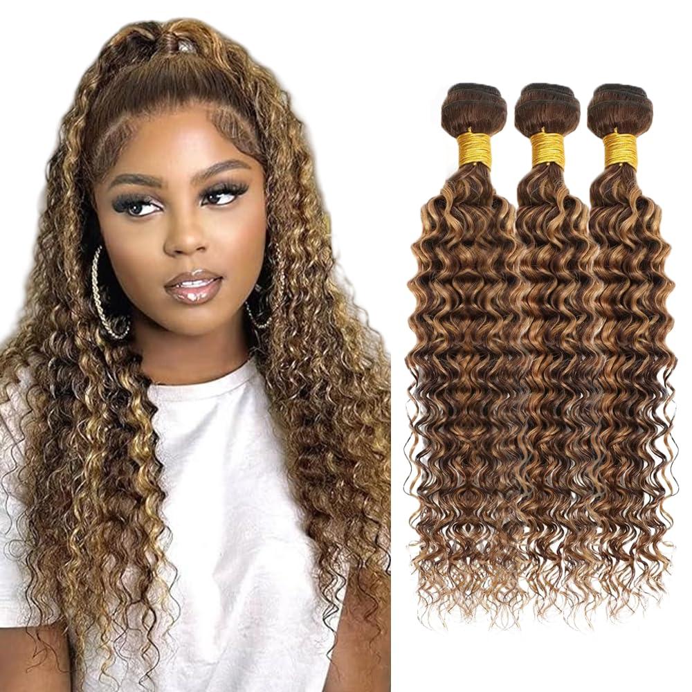 Brown Human Hair Bundles p427 Deep Wave Bundle 20 20 20 inch 27 Wet and Wavy Bundles Blonde and Brown Bundle Brown Human Hair Bundles p427 Deep Wave Bundle 20 20 20 inch 27 Wet and Wavy Bundles Blonde and Brown Bundle