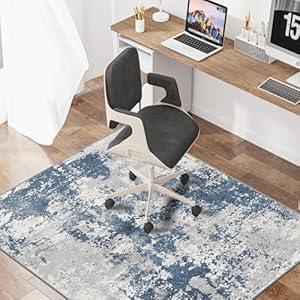 WTHYGB Office Chair Mat for Hardwood Floor Abstract Washable Desk Throw Rug for Rolling Chair Non-Slip Computer Chair Protector 36”x48”