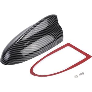Shark Fin Antenna Cover, AM/FM Signal Roof Aerial Universal for Car Auto SUV Truck ABS Material with Adhesive Base Carbon Fiber Pattern Black