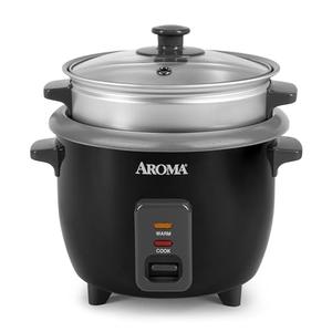 Aroma Housewares ARC-363-1NGB 3 Uncooked/6 Cups Cooked Rice Cooker, Steamer, Multicooker, 2-6 cups, Black