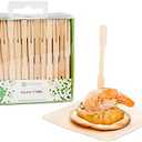 Restaurantware 3.5 Inch Wood Fork Picks 100 Mini Wood Cocktail Forks - Two Pronged Sturdy Bamboo Mini Cocktail Picks Sturdy For Parties Or Catering Pack of 2